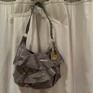 Betsy Johnson Purple Glitter Ruffle Purse